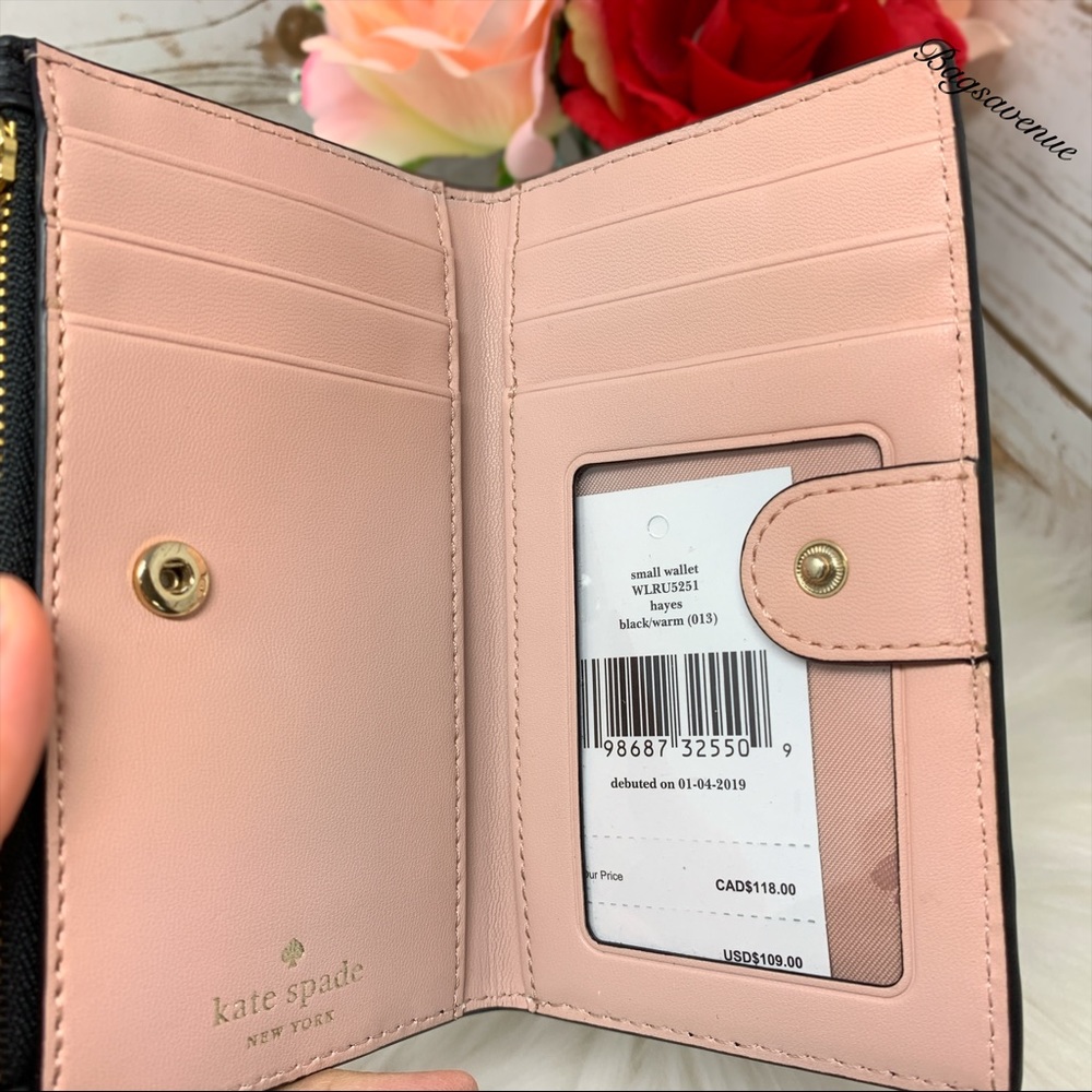 Hayes wallet warm Kate spade black black new - Picture 5 of 5